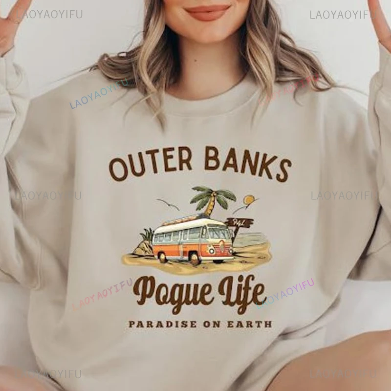 

Outer Banks Pogue Life Printed Crewneck Sweatshirt North Caroline Outer Banks 2024 Vintage Aesthetic Harajuku Women Pullovers