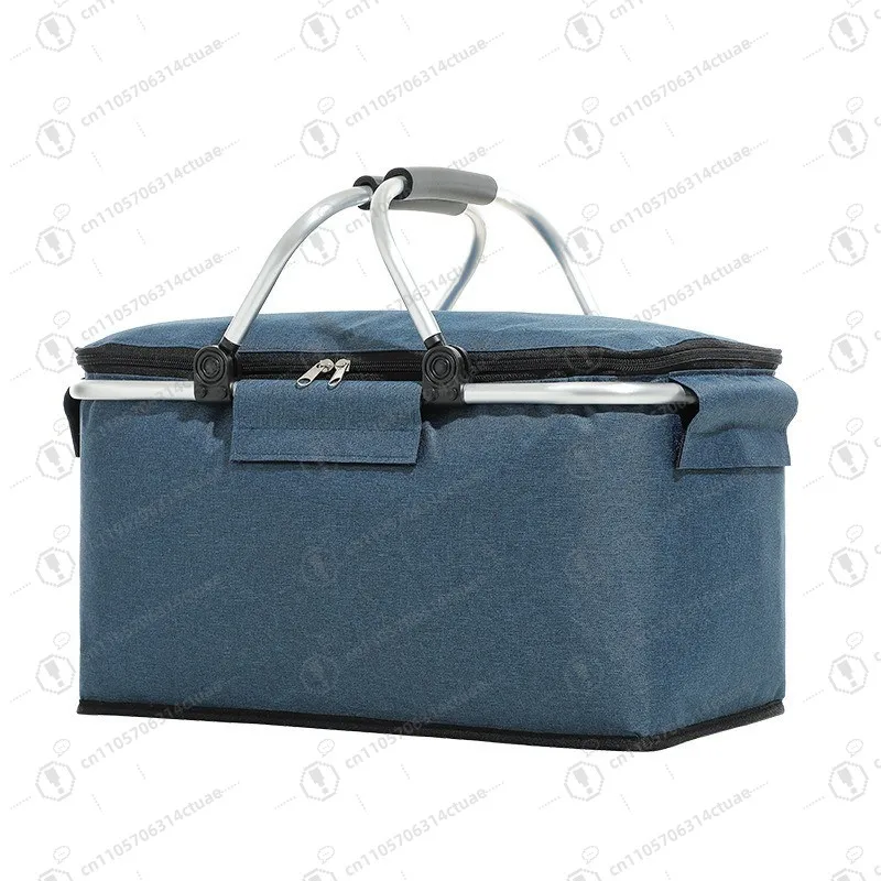 Cestino portaoggetti da picnic portatile moderno per esterni, foglio di alluminio Oxford impermeabile, logo personalizzato, design della borsa refrigerata per fabbrica alimentare