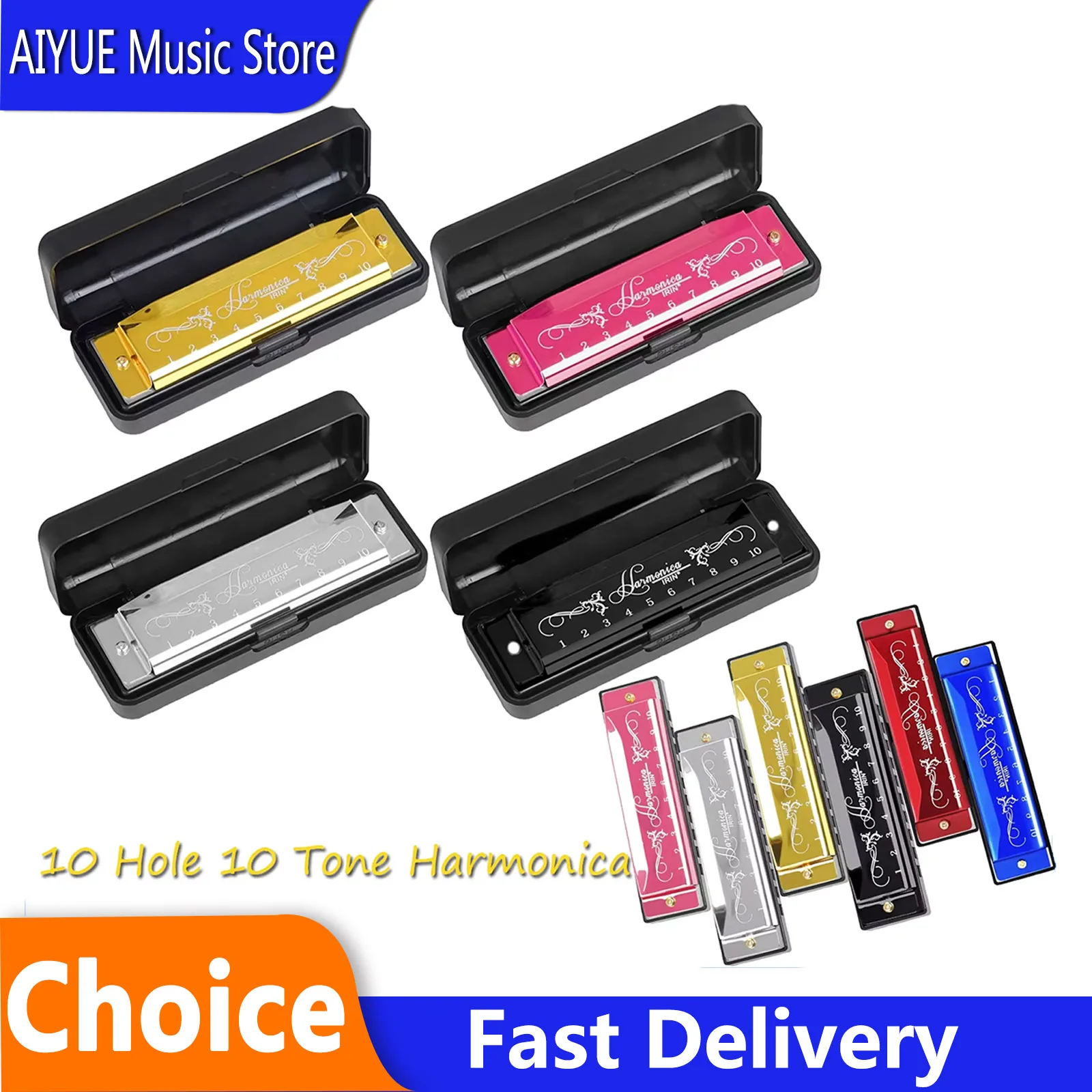 IRIN 10 Hole 10 Tone Harmonica Colorful C Key Harmonica Woodwind Instrument Suitable For Beginners Student Teaching Harmonica
