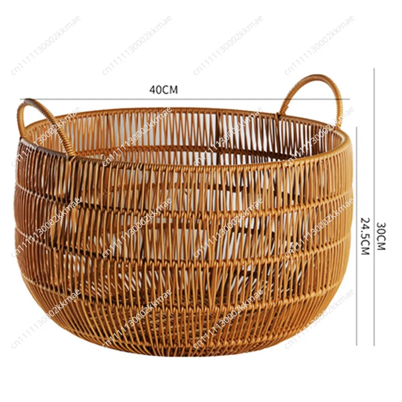 Imitation Rattan Multifunctional Laundry Basket With Handle And Miscellaneous Storage Basket  For Bedrooms Bathrooms Living Room