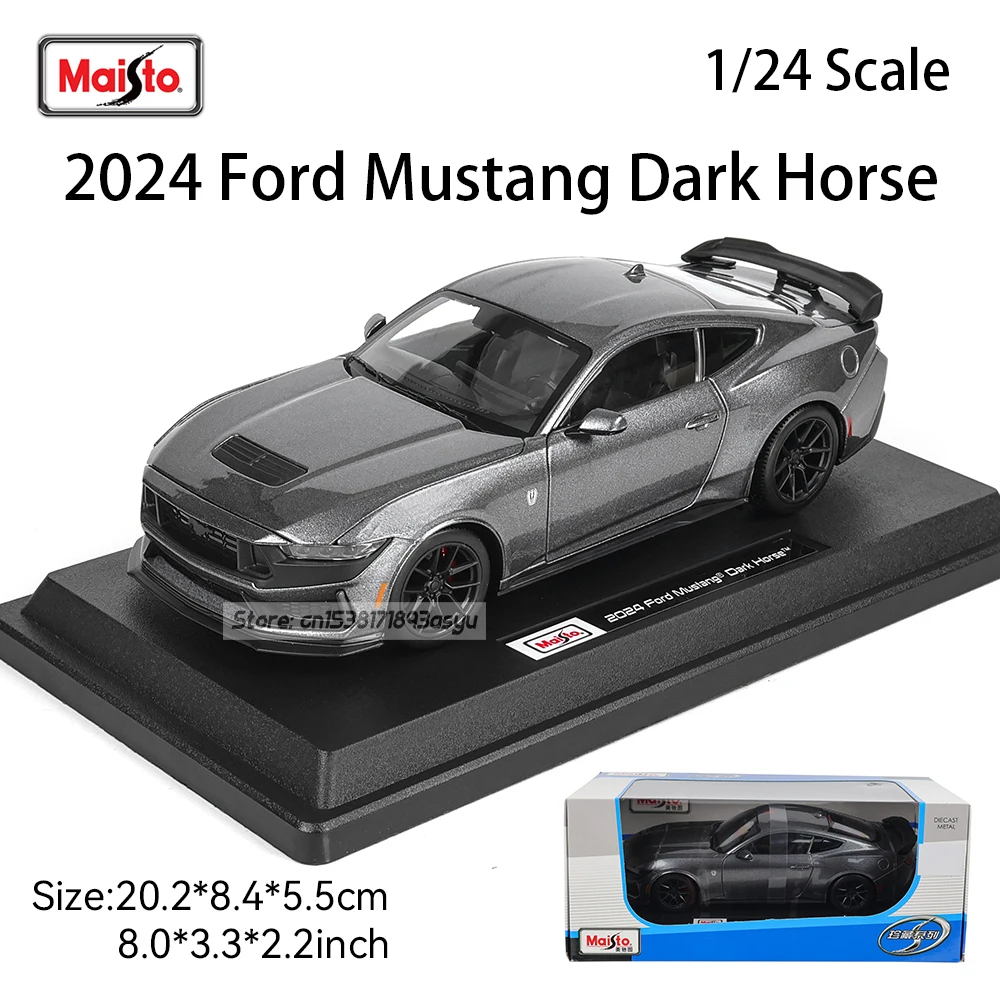 Maisto 1:24 Nuevo Estilo 2024 Ford Mustang Dark Horse, Modelo de Coche de Precisión Fundido a Presión Altamente Detallado, Regalo de Colección de Modelos