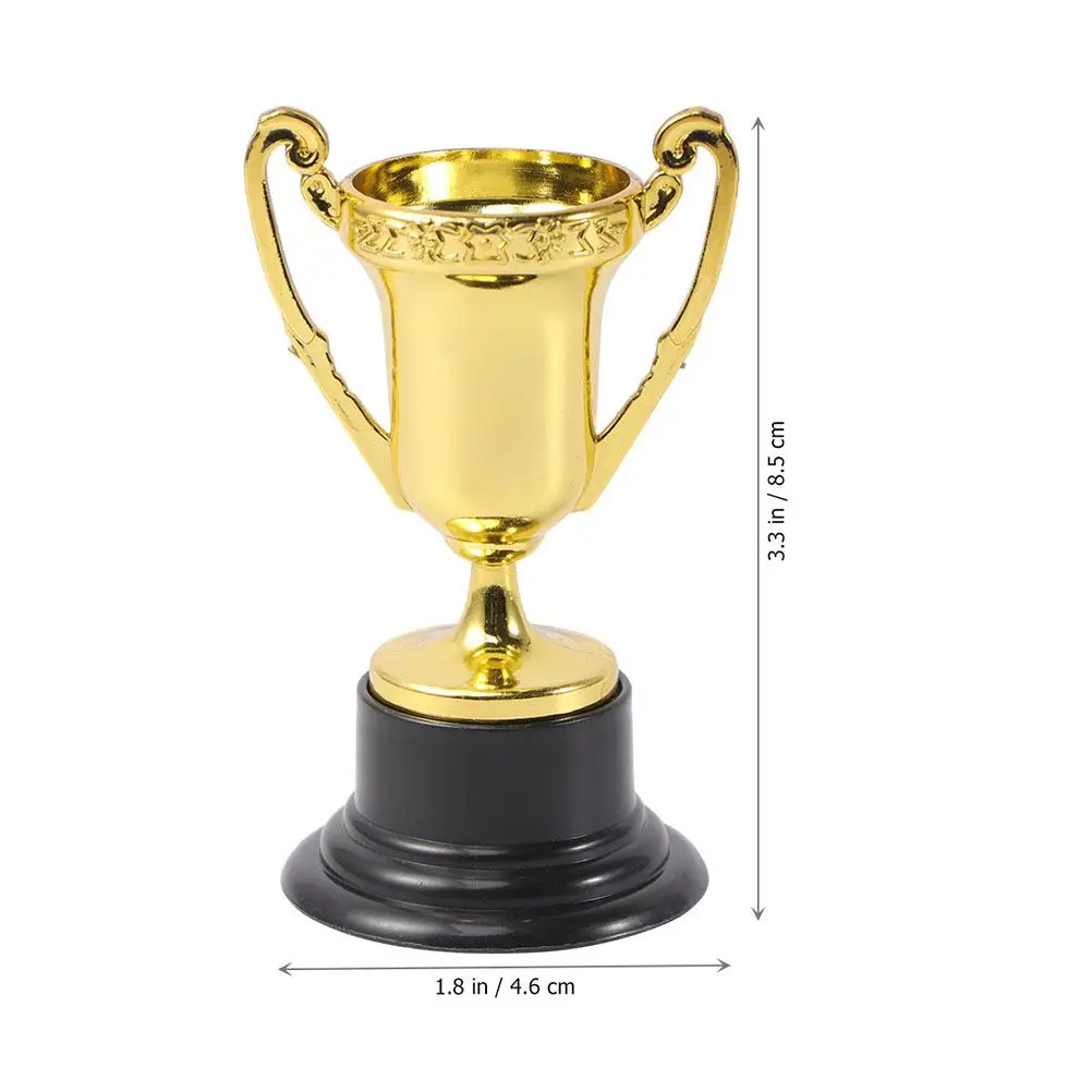 10pcs Creative Plastic Reward Trophies Children Reward Gift Toys Small Trophy Gold Award Trophy Cups School Rewarding Supplies