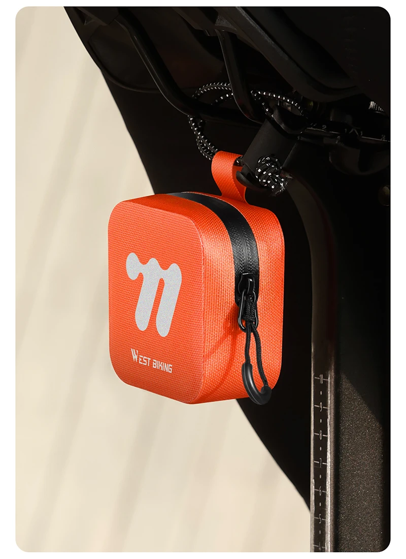 WEST BIKING Mini-Satteltasche, wasserdichte TPU-Fahrradtasche für Fahrrad, zum Aufhängen unter dem Sitz, leichtes Fahrradzubehör – Detail 17