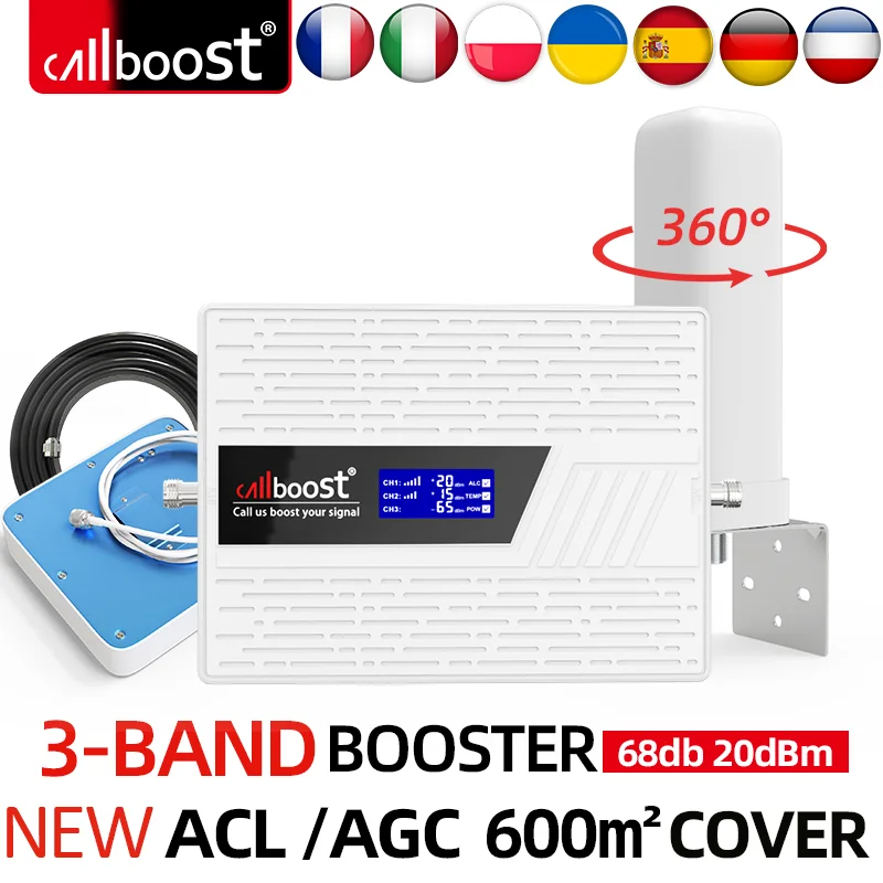 

Трехдиапазонный сотовый усилитель CALLBOOST, улучшенный 2G, 3G, сеть для мобильных телефонов 2100, 1800, 900 МГц, усилитель сигнала GSM с антенной 4g LTE