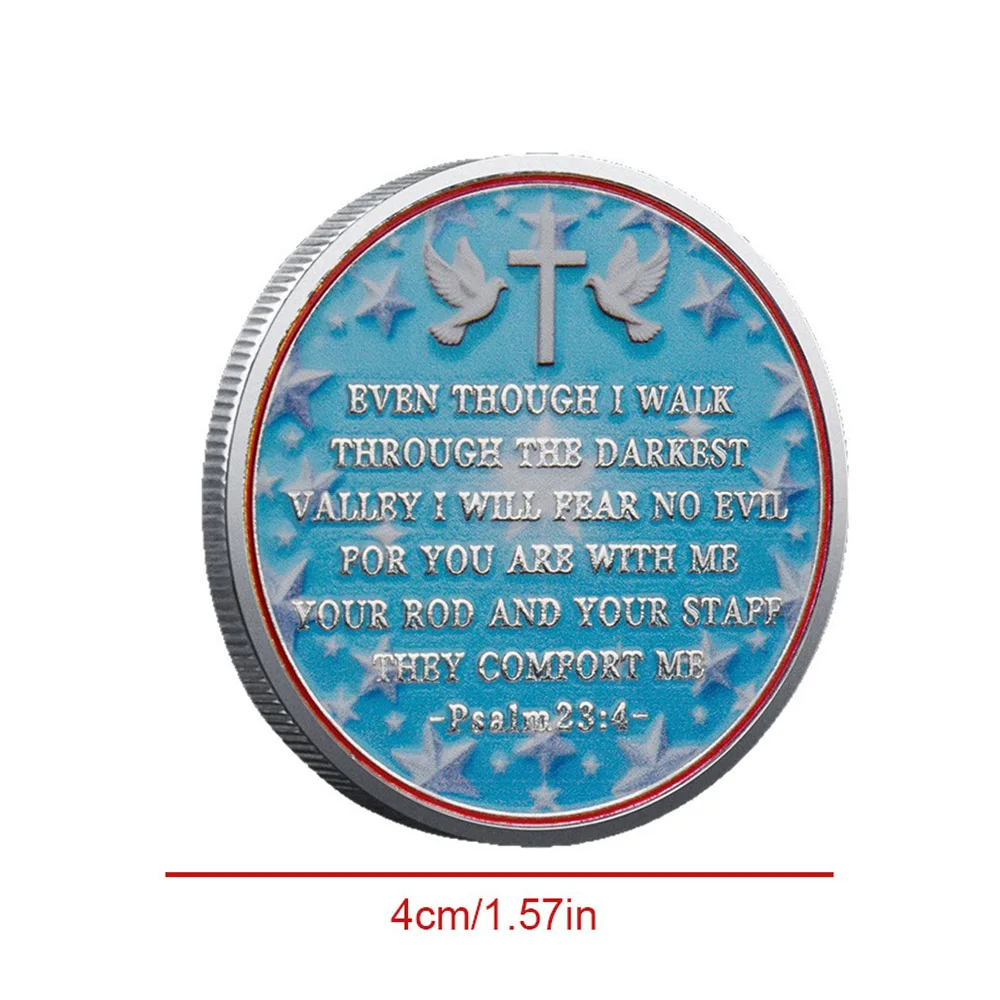 Religious Double-sided Embossed Plated Commemorative Coins Faith Over Fear Collectible Coins Religion Culture Gifts