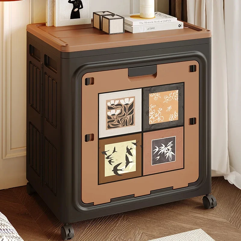 

DAYOOH Vintage Style Top Front Opening Bin Bedroom Removable Easy-To-Install Foldable Plastic Storage Cabinet