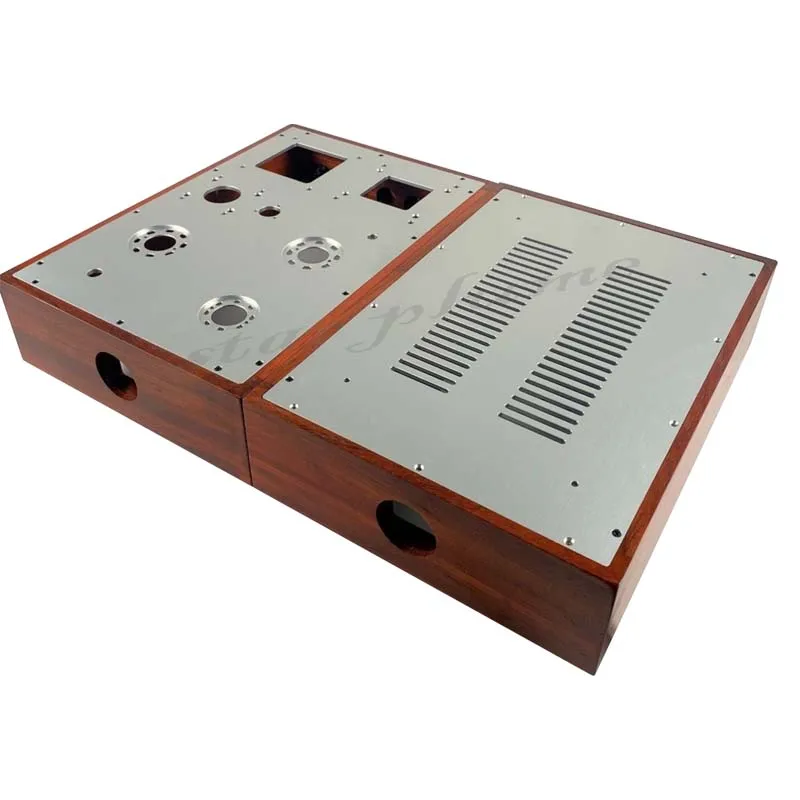 400*300*70mm Wooden Amplifier Case Preamplifier Chassis Split Style Vacuum Tube Amplifier Chassis Shell DIY Box