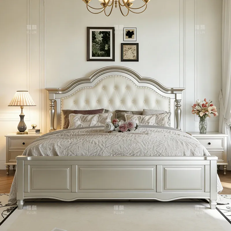 Luxury Princess Bed Bedroom Frame Modern Castle Wooden Design European Massage Bed Safe Sleeping Muebles Lounge Suite Furniture