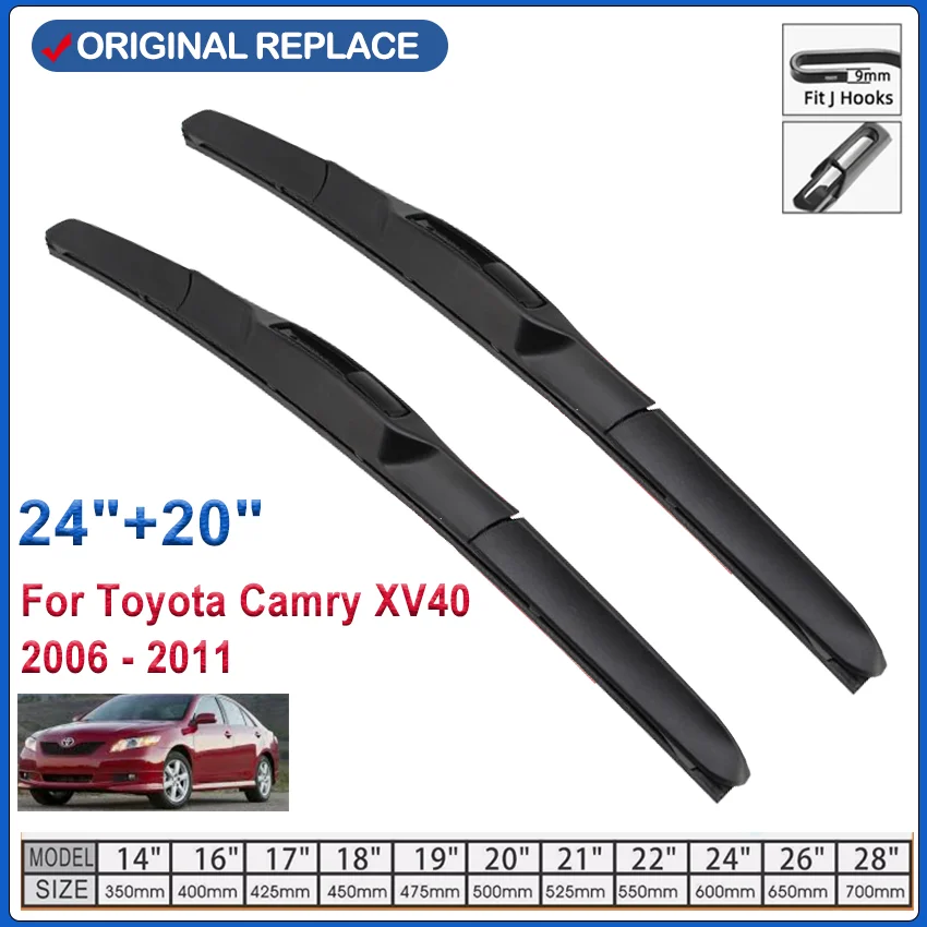 

Гибридные передние щетки стеклоочистителя для Toyota Camry XV40 2006-2011, лобовое стекло, лобовое стекло, автомобильные щетки от дождя 24 "+ 20"