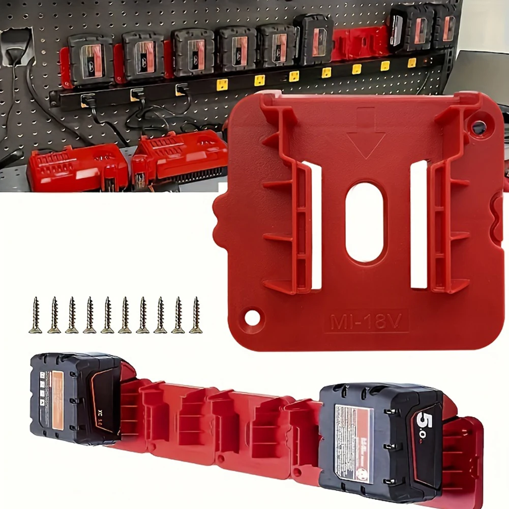 5 Stück Batteriehalter für Milwaukee M18 18 V Lithium-Batterie, Wandmontage, Batterieaufbewahrung, Halter für Arbeit, Van, Regal, Werkzeugkasten