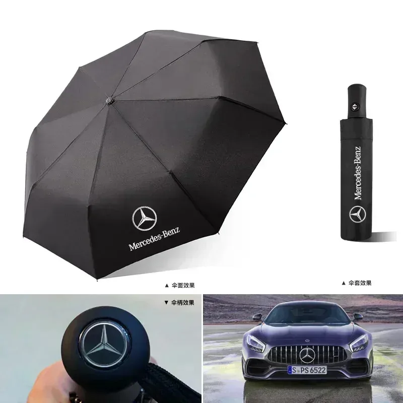 

Car Logo Automatic Folding Windproof Sunshade Umbrella For Mercedes Benz C180 C200 C260 C300 W108 W124 W126 W140 W168 W169 W176