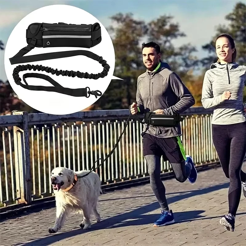 Correa para perros con diseño  - Hands Free Dog Running Leash Waist Belt reseña y precio