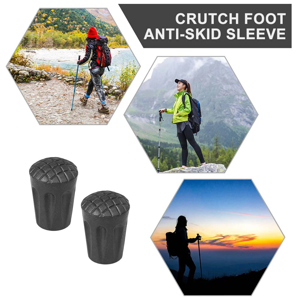 

20 Pcs Trekking Pole Cover Round Rubber Cane Tips Walking Stick Accessories Non Slip Foot Covers Hiking Mud Snow Protector