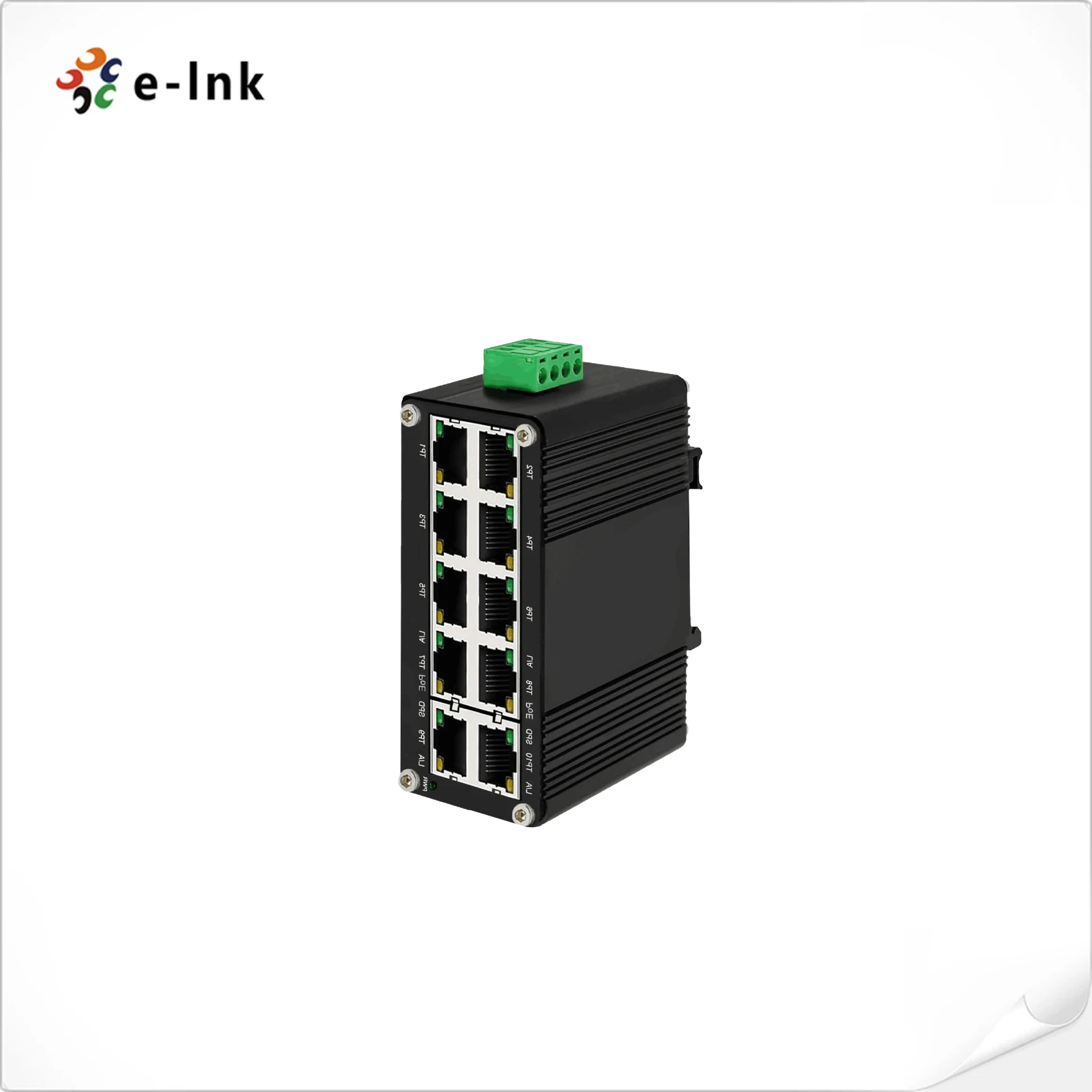 Industrial Compact Ethernet Switch 12~48VDC Redundant Power with Reverse Polarity Protection up to 240-watt PoE Budget