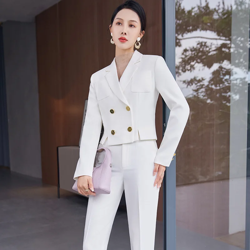 Black Suit Set Women's 2023 Fashion Adult Lady like Woman Mature Elegant High-Grade Professional Tailored Suit Wide-Leg Pants Tw