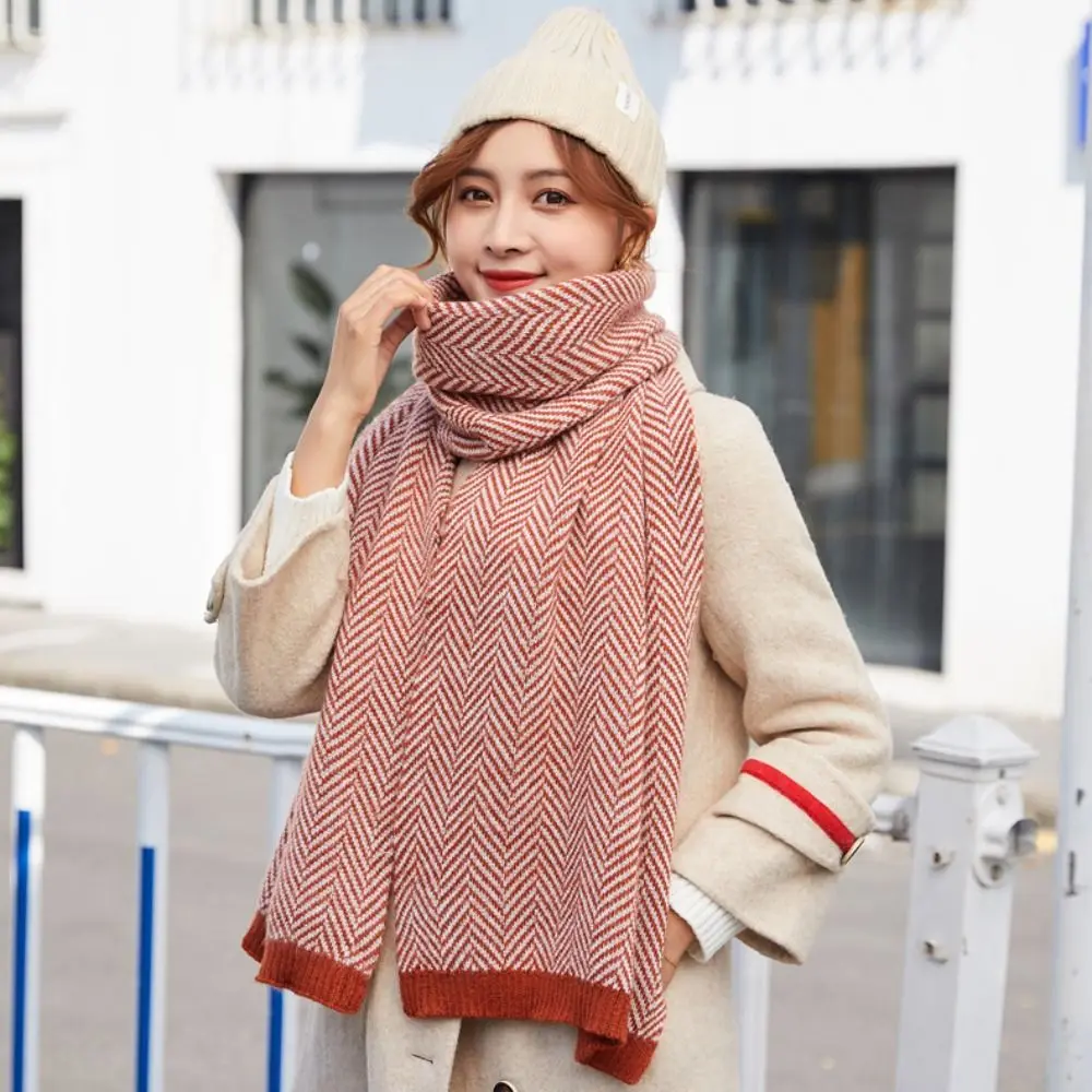 

Simple Plush Imitate Cashmere Wool Scarf Thicken Soft Winter Cashmere Scarves Korean Style Warm Long Shawl Women