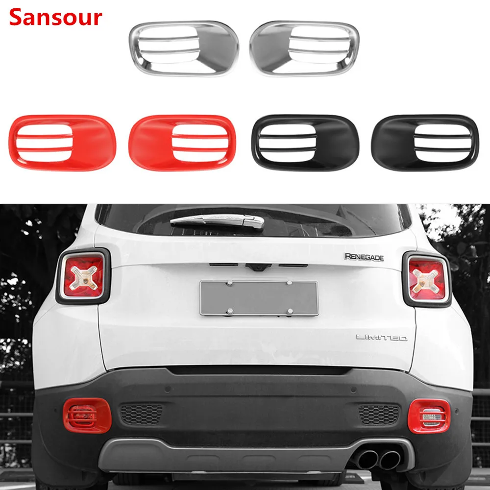 

Metal Car Rear Tail Fog Light Lamp Cover Decoration Trim for Jeep Renegade 2015 2016 2017 Exterior Accessories Car Styling