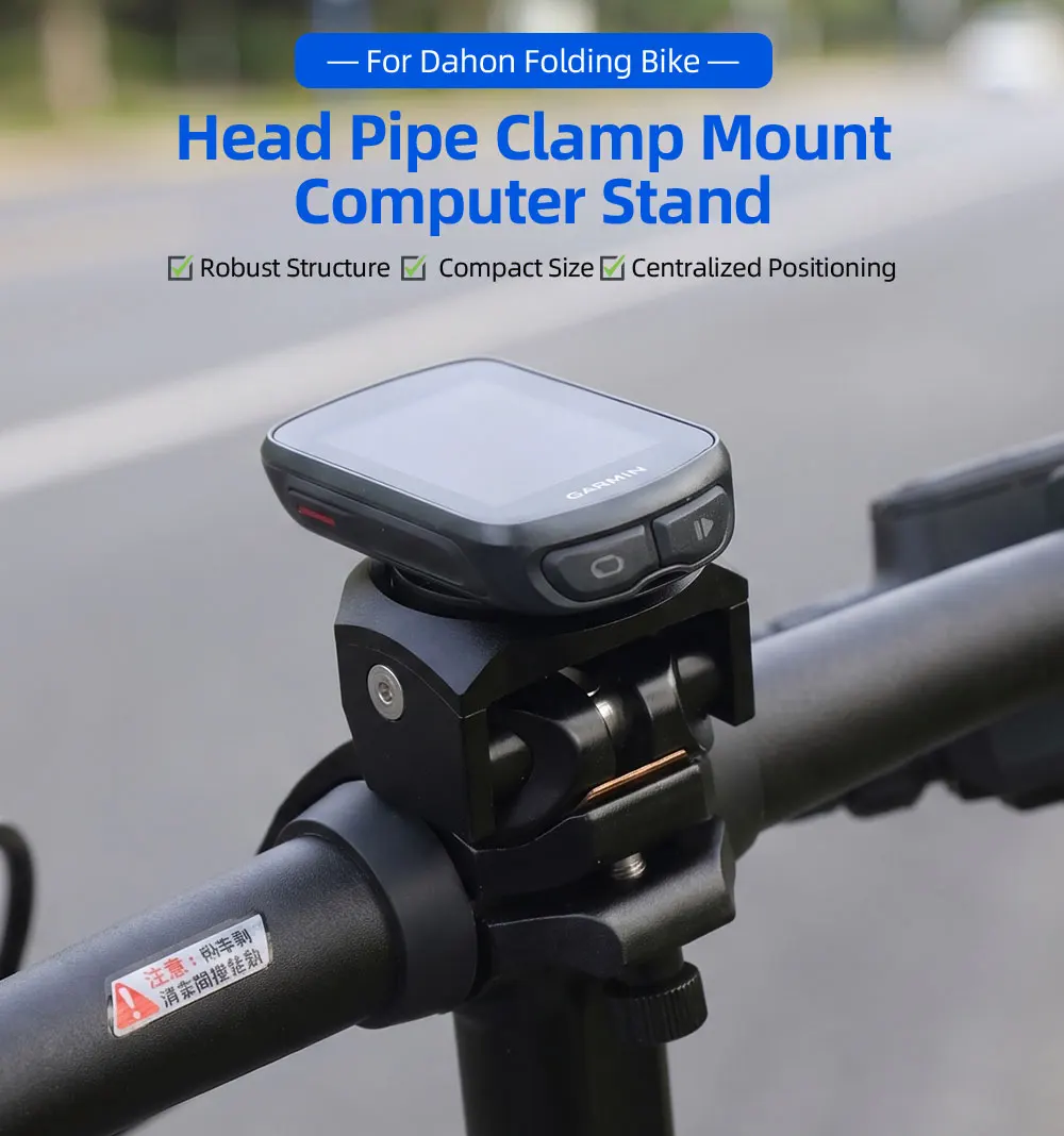 Deemount Fahrradcomputerhalterung für DAHON Faltrad-Headset, breite Klemme zur Installation für Garmin Wahoo IGPS mit 3-Gabel-Auswahl für GoPro. – Detail 1