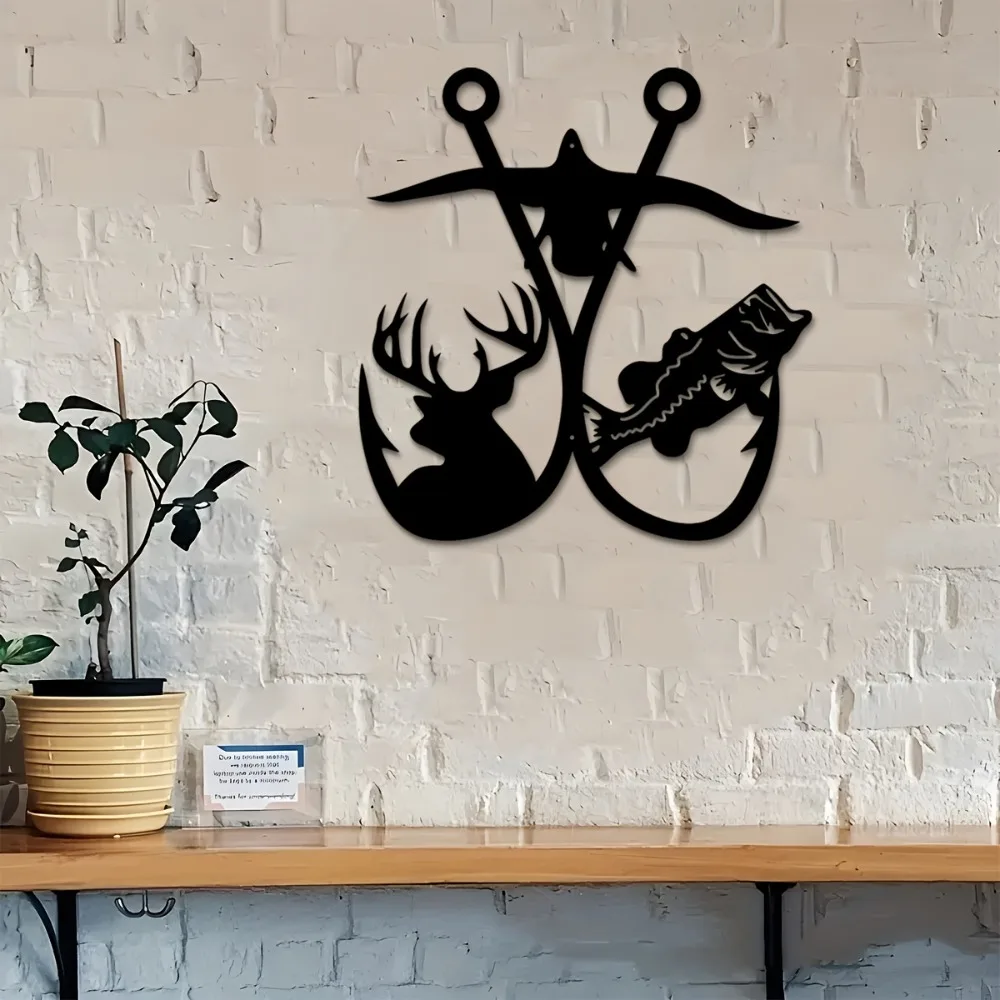 1pc Hunting Hook Metal Wall Art Iron Deer Duck Wall Decor for Cabin Lodge Man Cave Gift for Hunters Rustic Style
