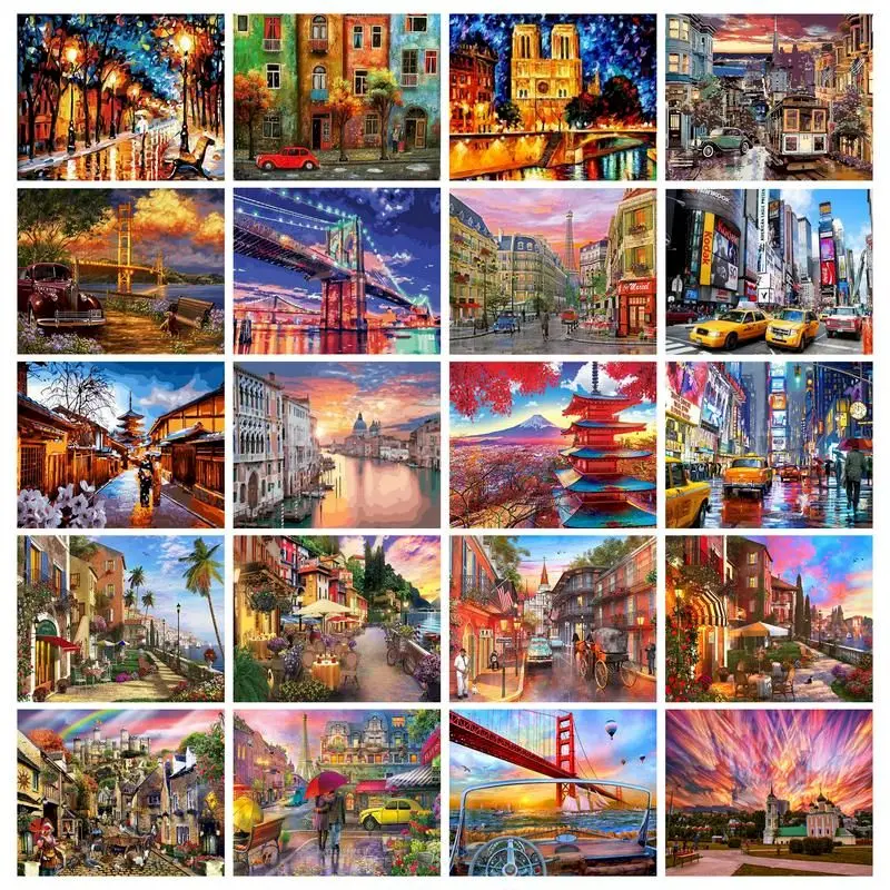 DIY 5D Diamond Painting New York Street Scenery Cross Stitch Embroidery Mosaic Rhinestone Pic Home Decoration Handwork Art Gift