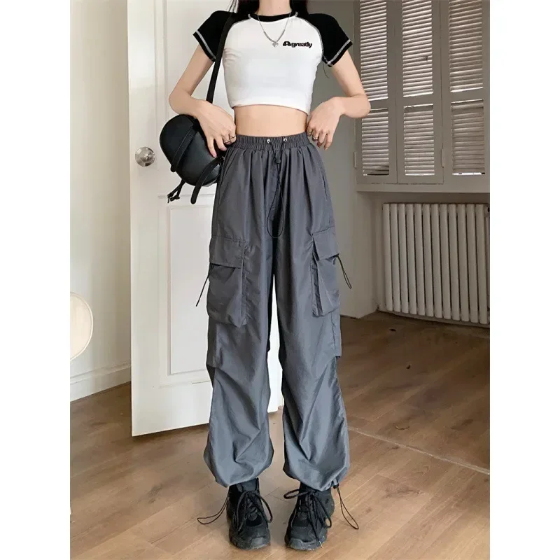 

Women Streetwear Cargo Pants Vintage Korean Fashion Baggy Trousers Female Loose Sweatpants Wide Leg Joggers Trousers Y2K