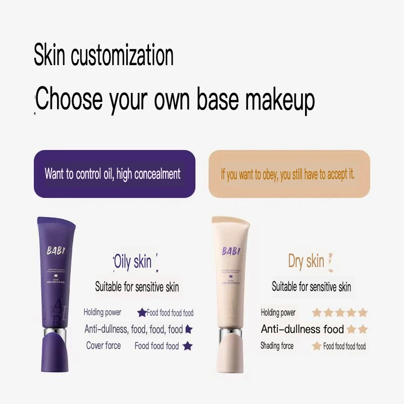 كريم أساس سائل من BABI كريم حليب مخملي لا تشوبه شائبة يدوم طويلاً للتحكم في زيت المكياج للبشرة الدهنية والجافة وترطيب خفيف الوزن #2