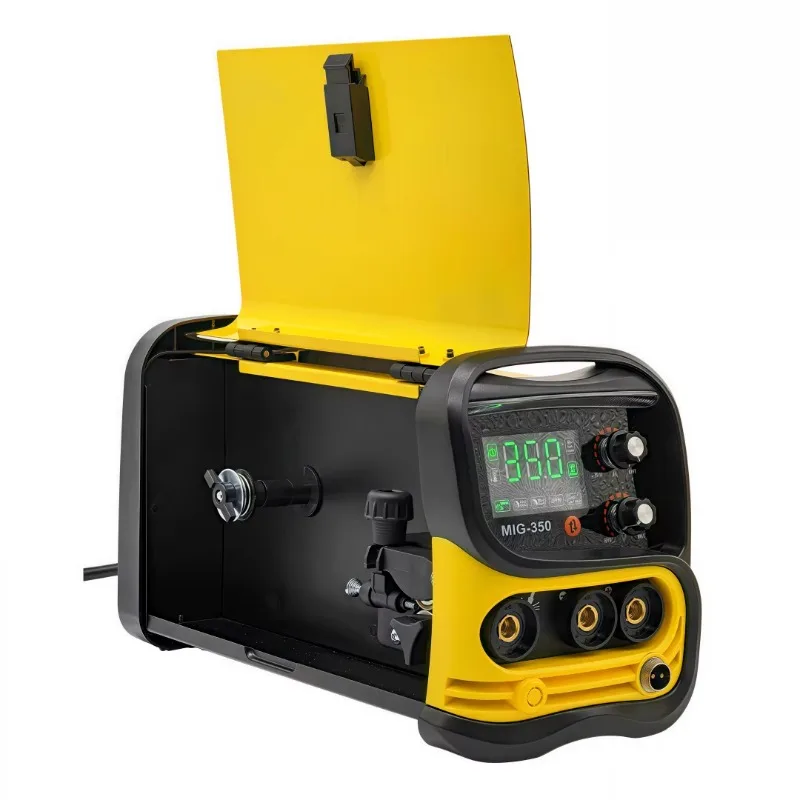 عالية الجودة MIG 350 العاكس IGBT التآزر لحام بدون غاز MIG لحام كبير شاشة الكريستال السائل 3 في 1 MIG/MMA/عصا/رفع TIG 220 فولت 110 فولت