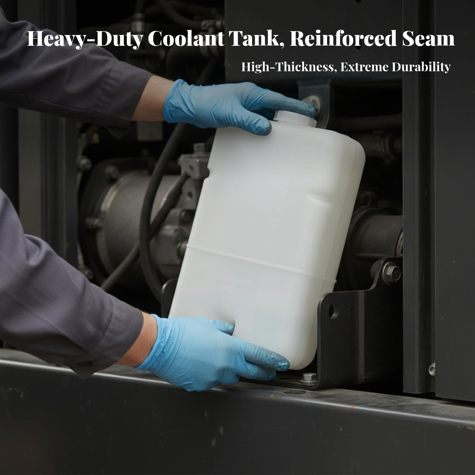 Supplemental Coolant Reservoir Tank Translucent Construction Machinery Coolant Tank Auxiliary Water Reservoir Rectangular