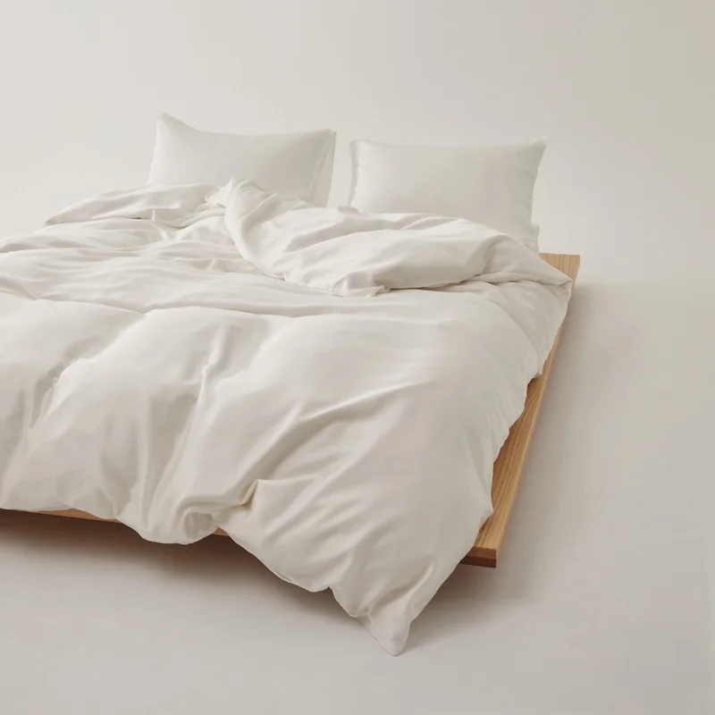 

3pcs Duvet Cover Set Us King Size Quilt Cover with Pillowcase Cooling Lyocell Home Hotel White Bedding Perfect for Summer use