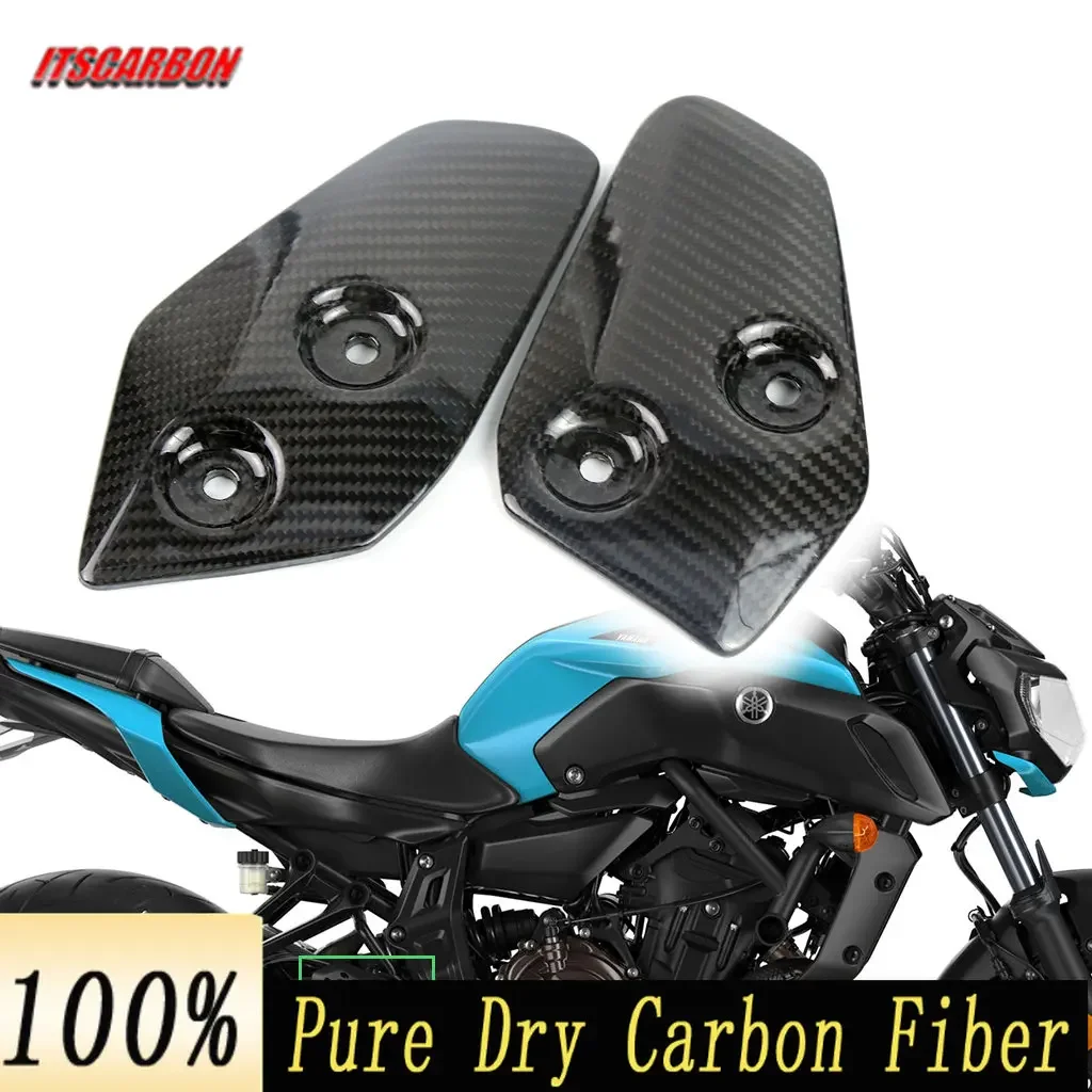 

Motorcycle Accessories 3k Carbon Fiber Foot Rests Heel Guard Cover Protector For Yamaha MT-07 MT07 FZ07 MT 07 2013-2017