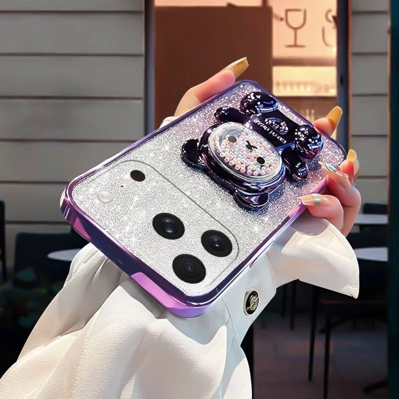 حافظة لهاتف آيفون 17 برو ماكس مطلية بالكهرباء غطاء سيليكون لامع ترتر لهاتف آيفون 17 غلاف خلفي هوائي