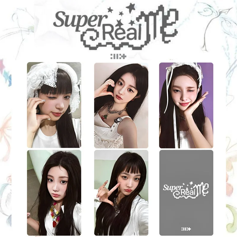 Imagem -04 - K-pop Álbum Cartão Lomo Novo Álbum Cartão Postal Super Real ME Cartão Colecionável Magnético Wonhee Moka Iroha Yunah 5pc Set