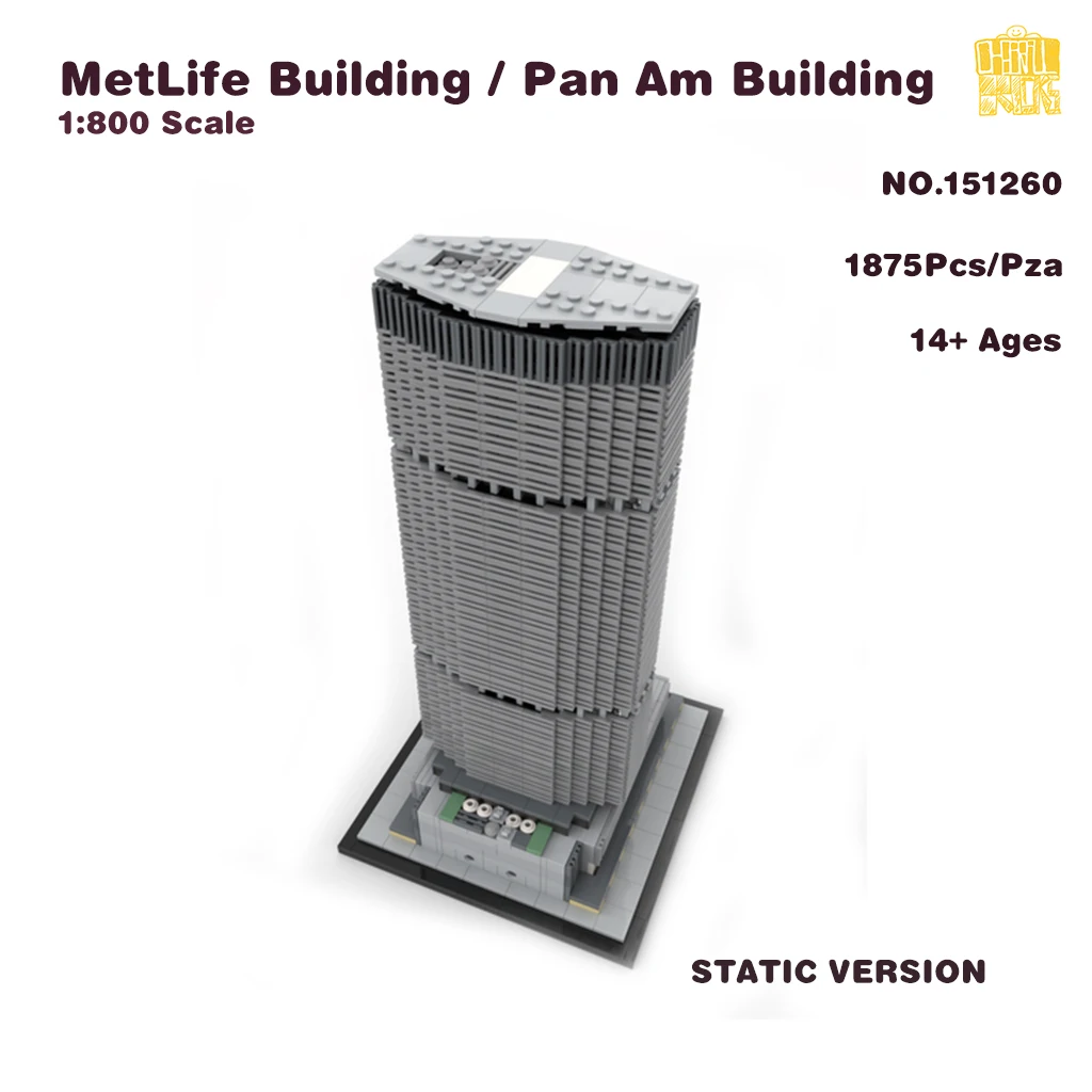 

MOC-151260 MetLife Building Pan Am Building 1:800 Scale Model With PDF Drawings Building Blocks Bricks Birthday Christmas Gift