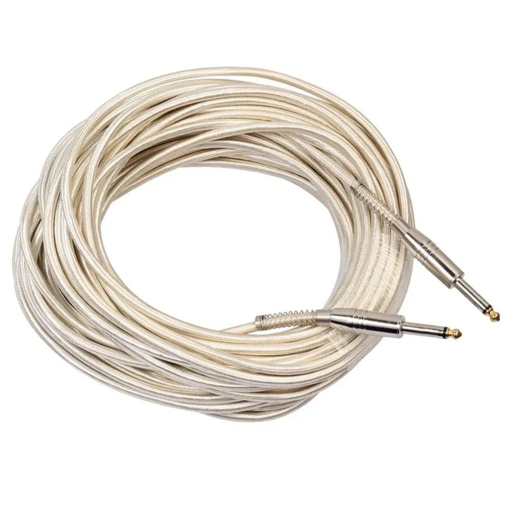 

6.35mm Male to Male Mono Guitar Cable Wire Golden Alloy Plug for Electric Guitar Parts Audio Accessory