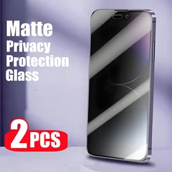 2PCS Privacy Matte Tempered Glass For iPhone 11 12 13 14 15 16 Pro Max Plus Protective Glass  Anti Spy Peeping Screen Protector