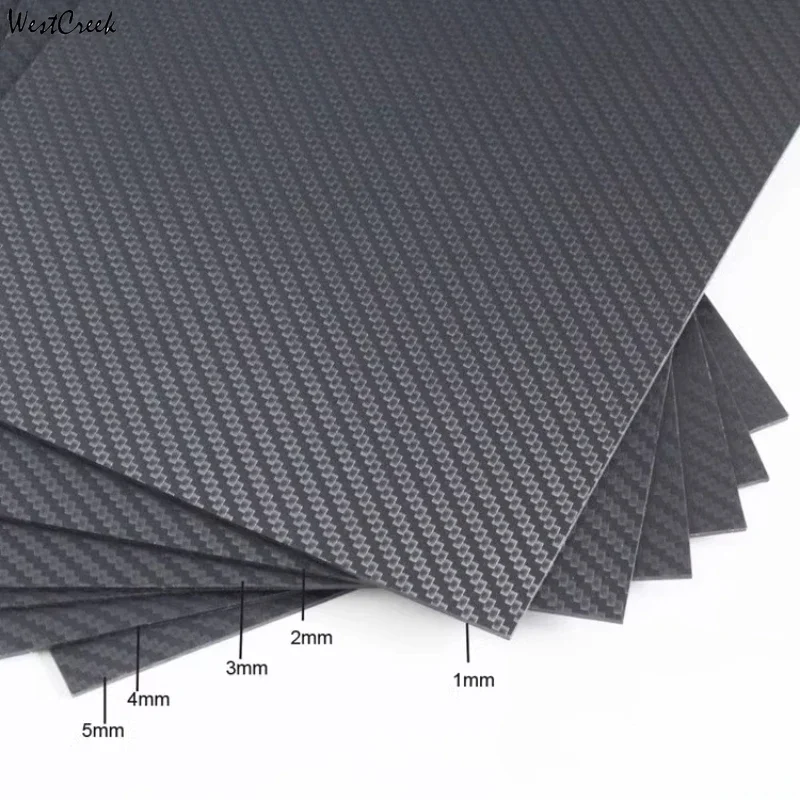 WESTCREEK 0.2mm 0.5mm thick 3K carbon fibre sheet CFRP panel Model airplane Insulation carved plain carbon fiber plate
