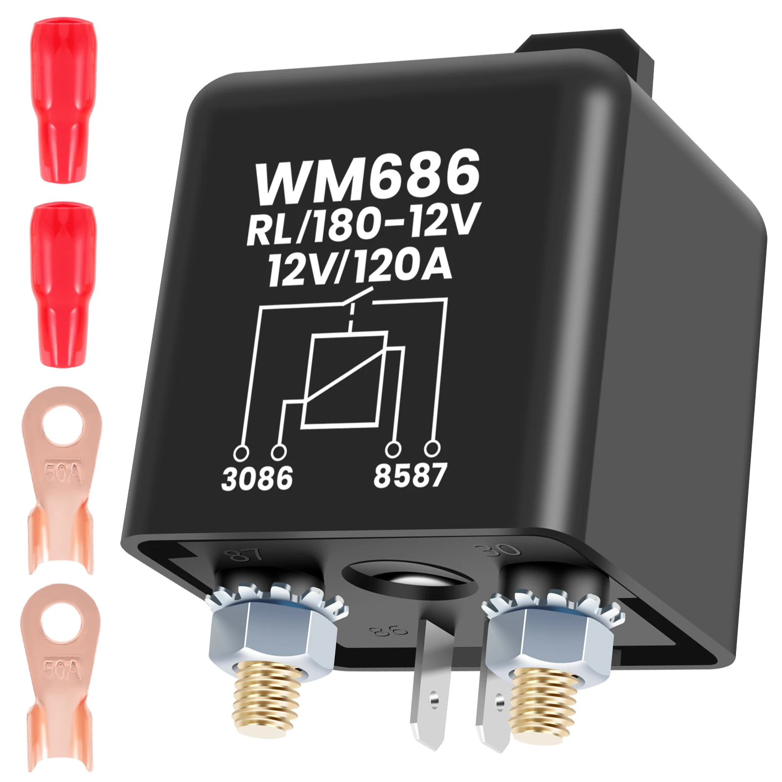 Relay Switch 12V 120A High Current Starter Relay High Power On/Off Strong Conductivity Continuous Duty Relay Car Accessories
