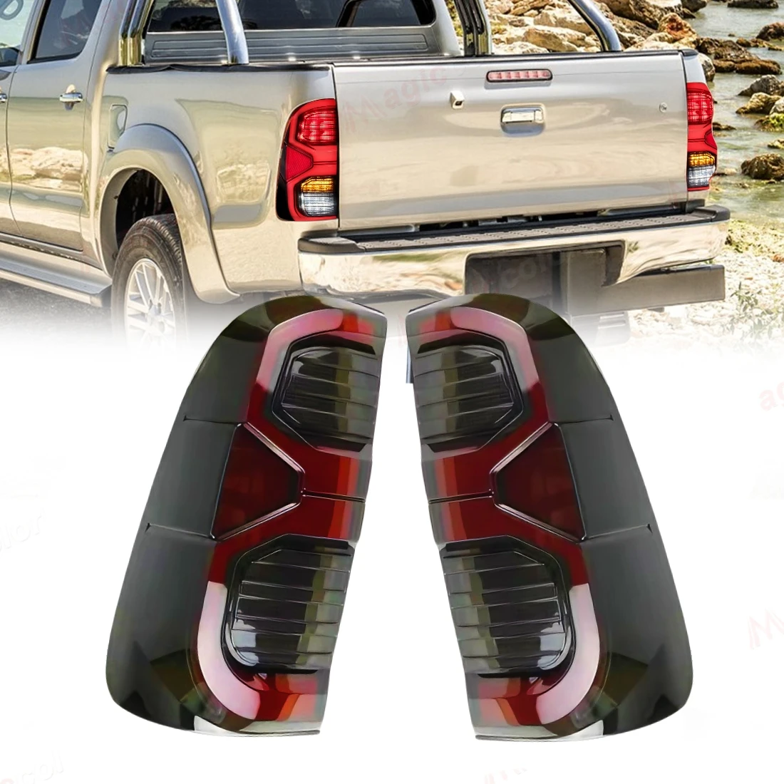 

For Toyota Hilux Vigo 2011 2012 2013 2014 Taillight Assembly Brake Reversing Lamp Turn Signal Tail Light Car Accessories 12V