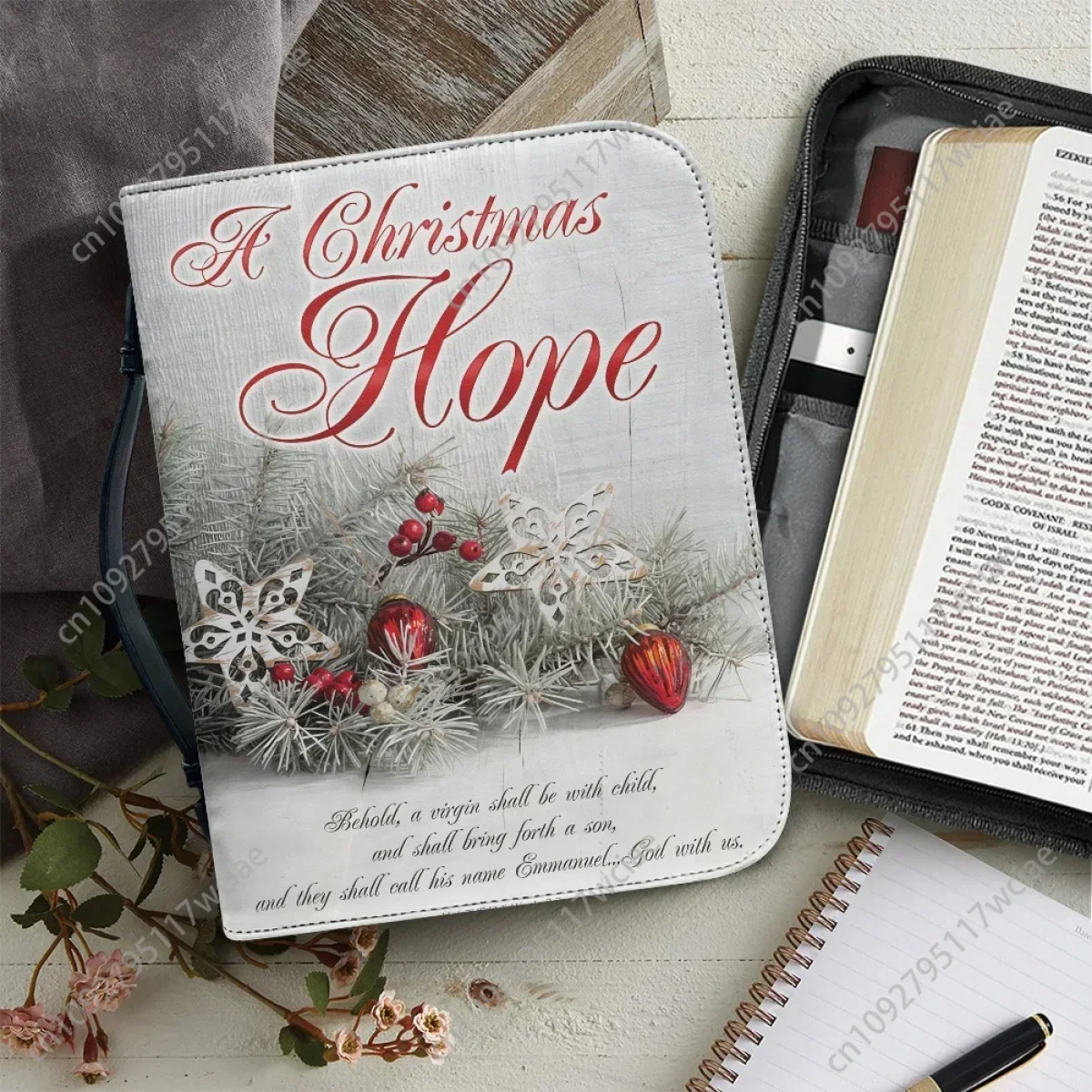 

Christmas Blessing Print Handle Handbags for Ladies 2023 Christmas Gifts Book Holy Storage Boxes Women's Bible Carrying Bags Hot