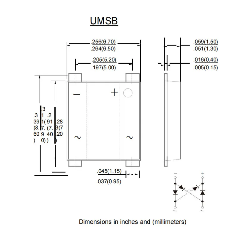 Rectifier bridge MSB30M 3A 1000V UMSB packaged PD fast charging adapter ultra-thin chip bridge stack in stock