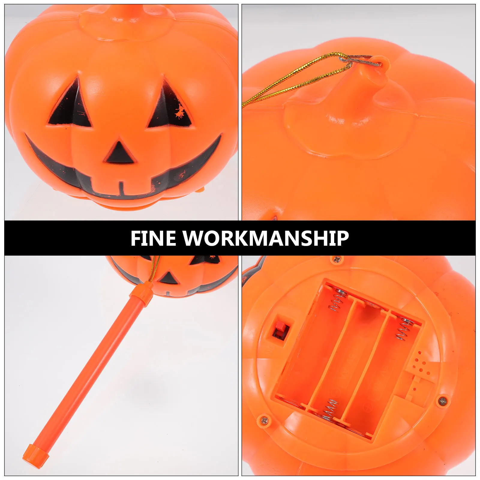 1pc Halloween Luminous Handheld Pumpkin Modeling Light Orange For Party Decor Ghost Festival Indoor Outdoor Use Energy Saving