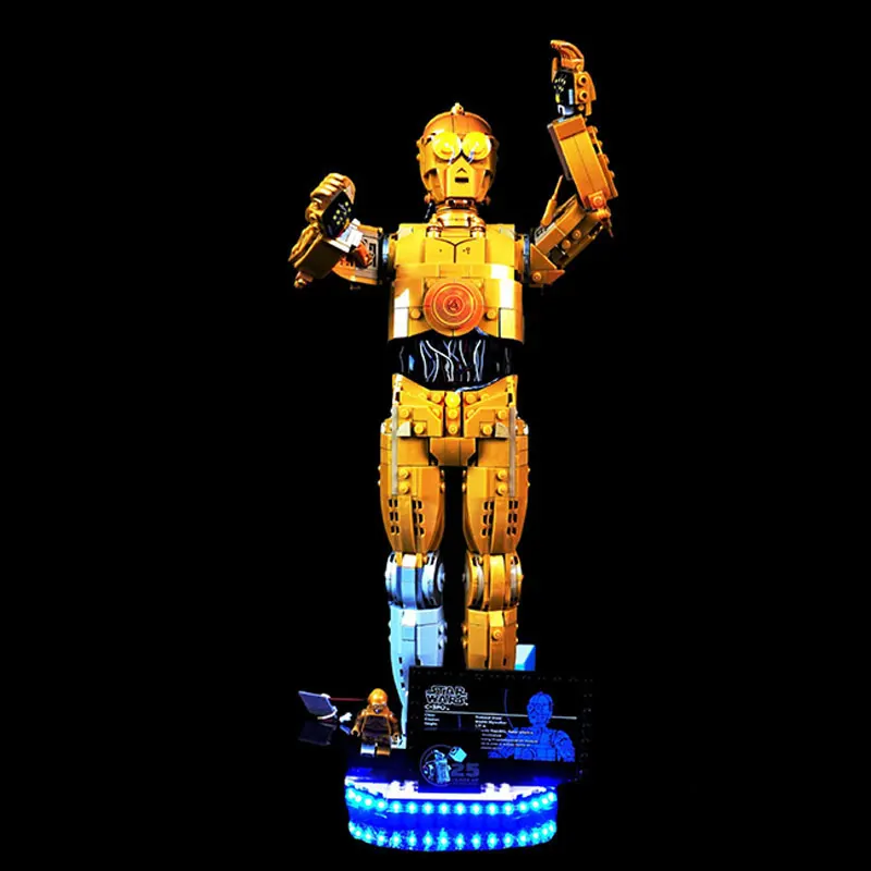 LED Light Kit For LEGO 75398 C-3PO Star Robot Statuette Lamp Ideas DIY Gift (Not Include Building Blocks Bricks Kits Sets Model)