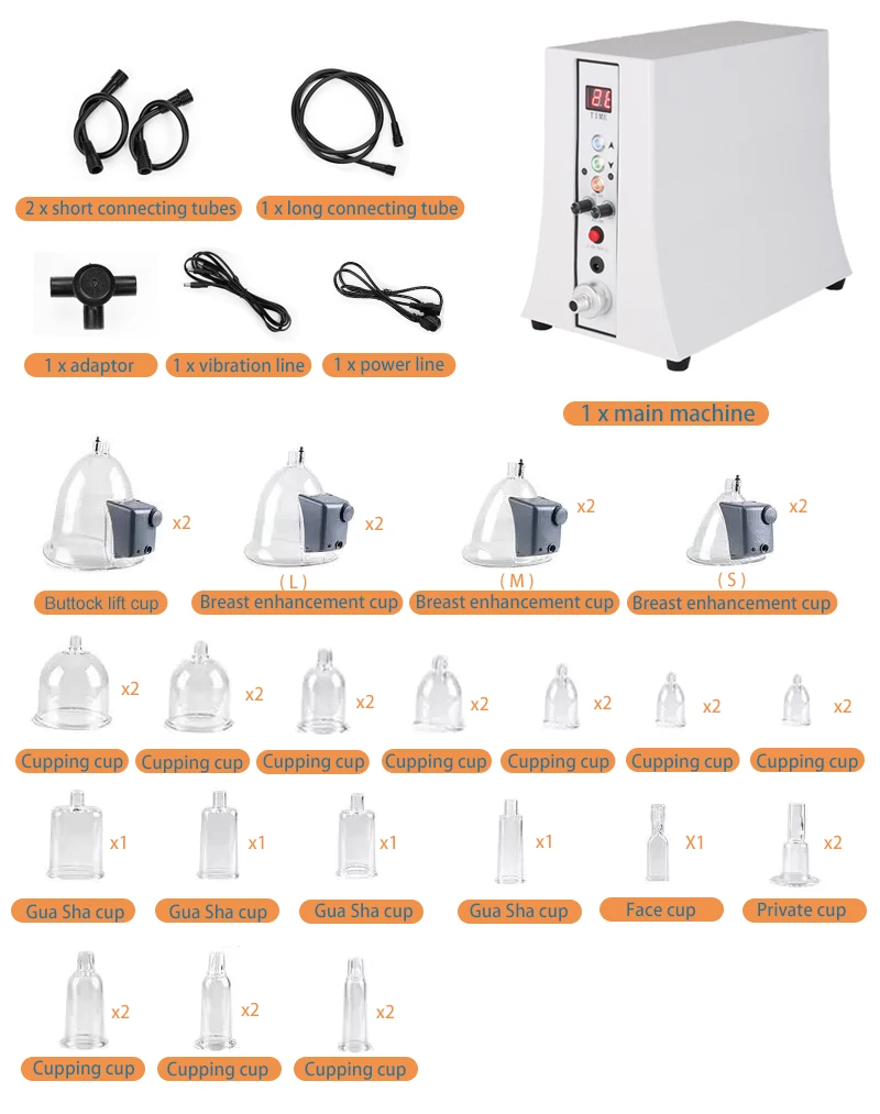 С новыми завитками, оптовая цена, увеличение груди, спа-использование, вакуумная терапевтическая машина на присоске, подтяжка ягодиц, массаж груди