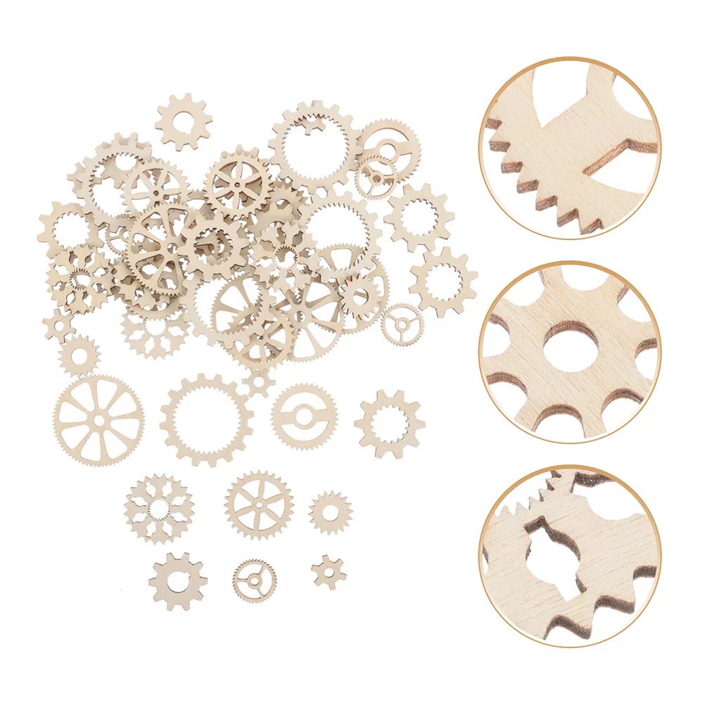 

100Pcs Wooden Gear Wheels for Crafts DIY Unfinished Wood Ornaments Painting Decoration Scrapbooking Home Decor Table Centerpiece