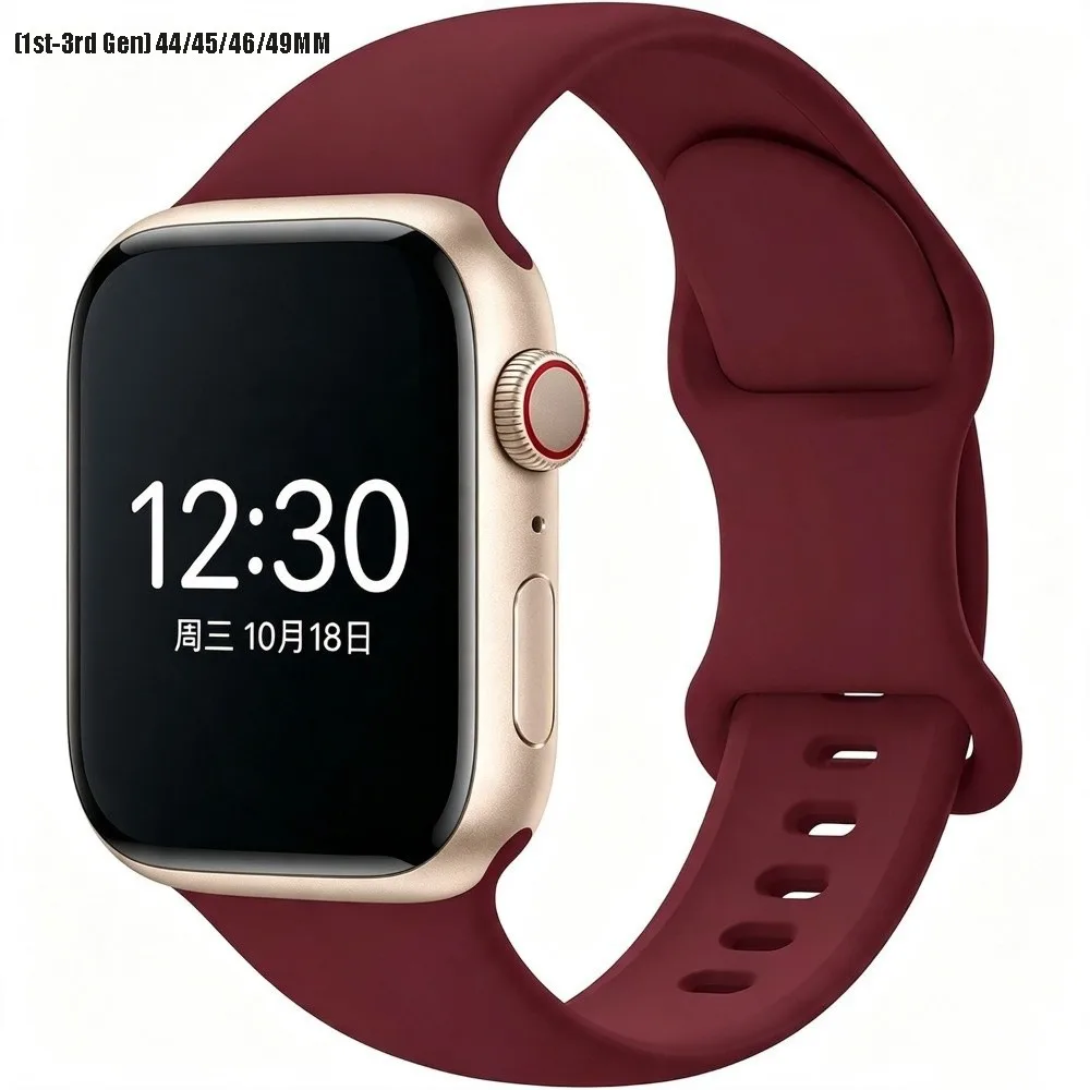 New Silicone Smart Watch Band Adjustable Sweat Resistant Sport Bracelet Flexible Soft Sport Watch Strap Daily Wear