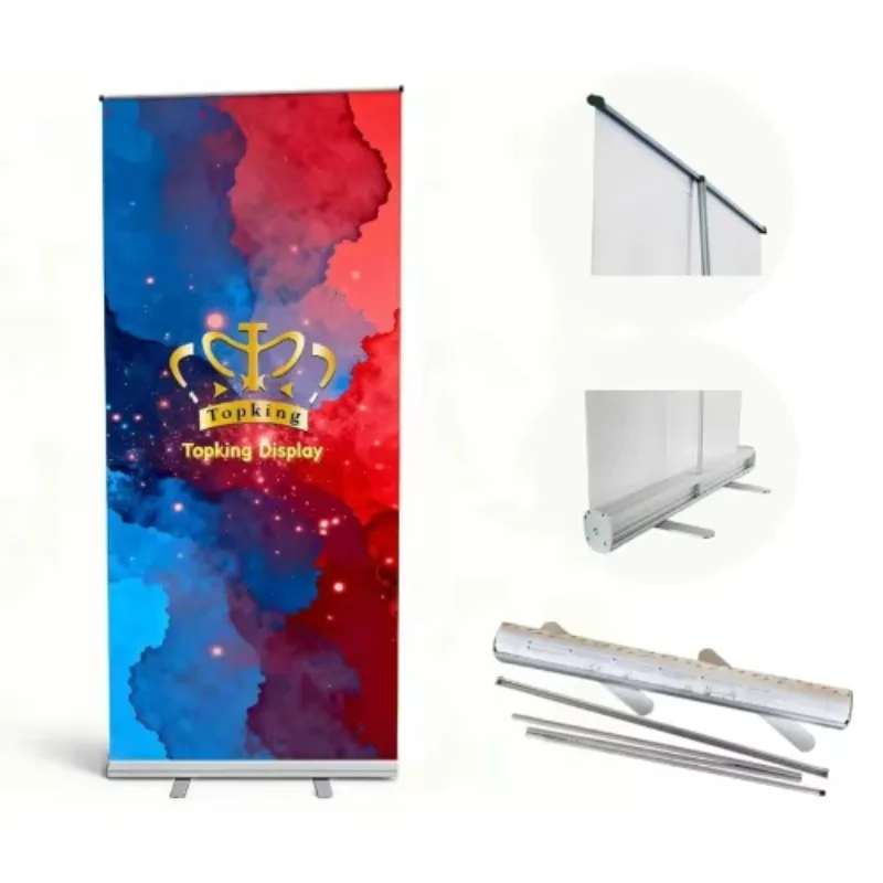 

【Hot】Cus-tom Rollup Banner Roll of Banner Canvas Rolls Full Aluminum Roll up Banner Stand Wide Base Model 10 80x200cm Retractabl