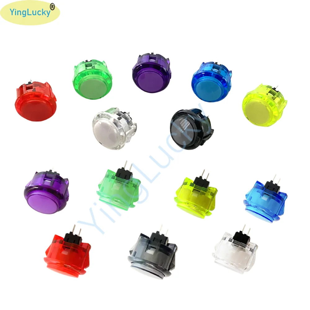 10pcs 30mm 24 mm Arcade Push Button  Copy SANWA OBSC Button Multicolor Transparent No LED BUTTON For DIY ARCADE Pandora Game