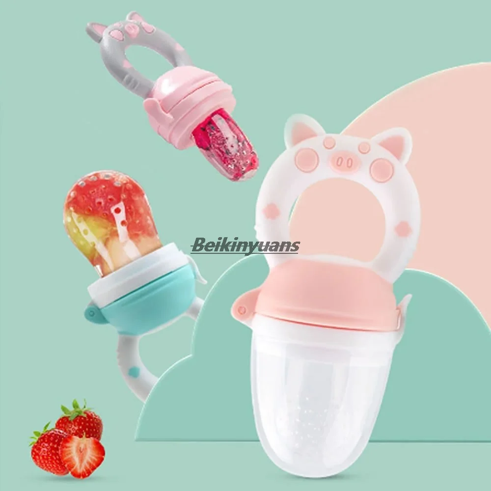 

newborn nipple chupeta Cartoon pig bit fruit and vegetable happy baby teeth to bite bag molar artifact baby pacifier snoother