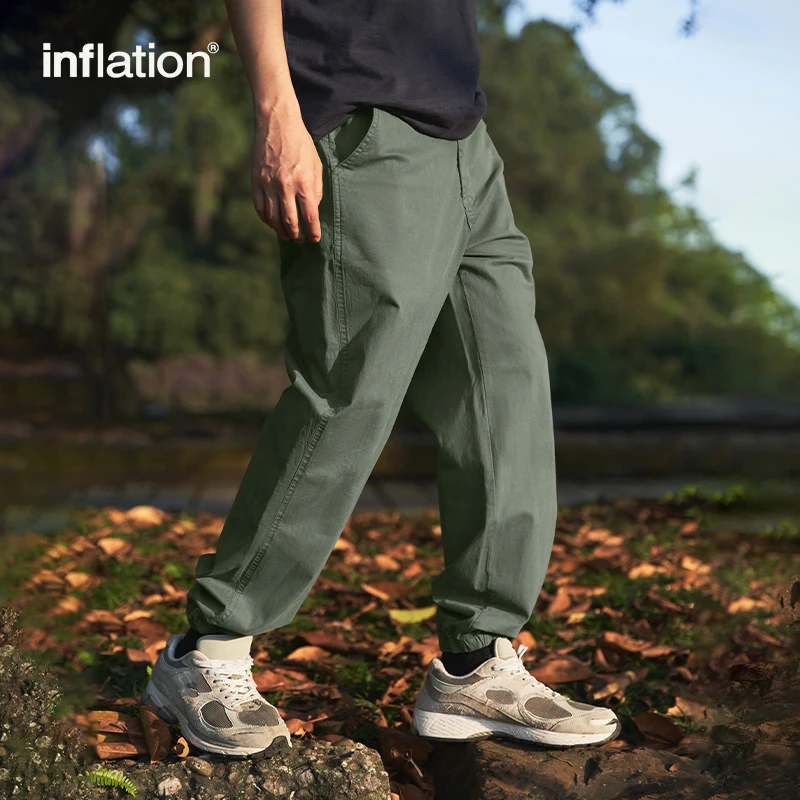 Pantaloni da jogging in cotone stile giapponese gonfiaggio pantaloni Casual da uomo in tinta unita