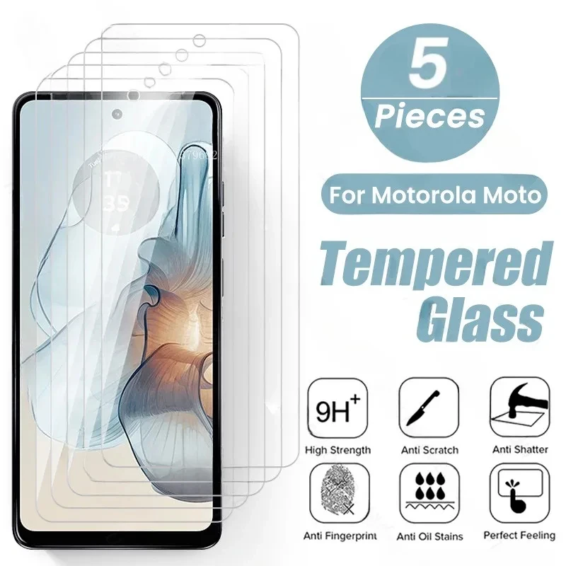 5 pz vetro temperato per Motorola Moto G10 G22 G32 G52 G72 G82 G20 G30 G50 G60 G31 G41 G51 G71 E20 E40 G13 pellicola proteggi schermo